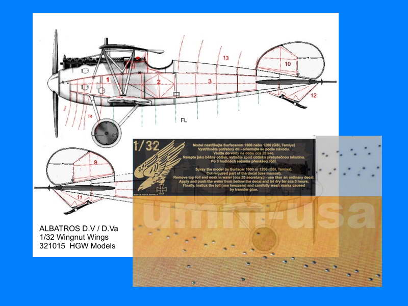 HGW321015 Nail Set-Albatros D.V (Wingnut Wings) 1/32